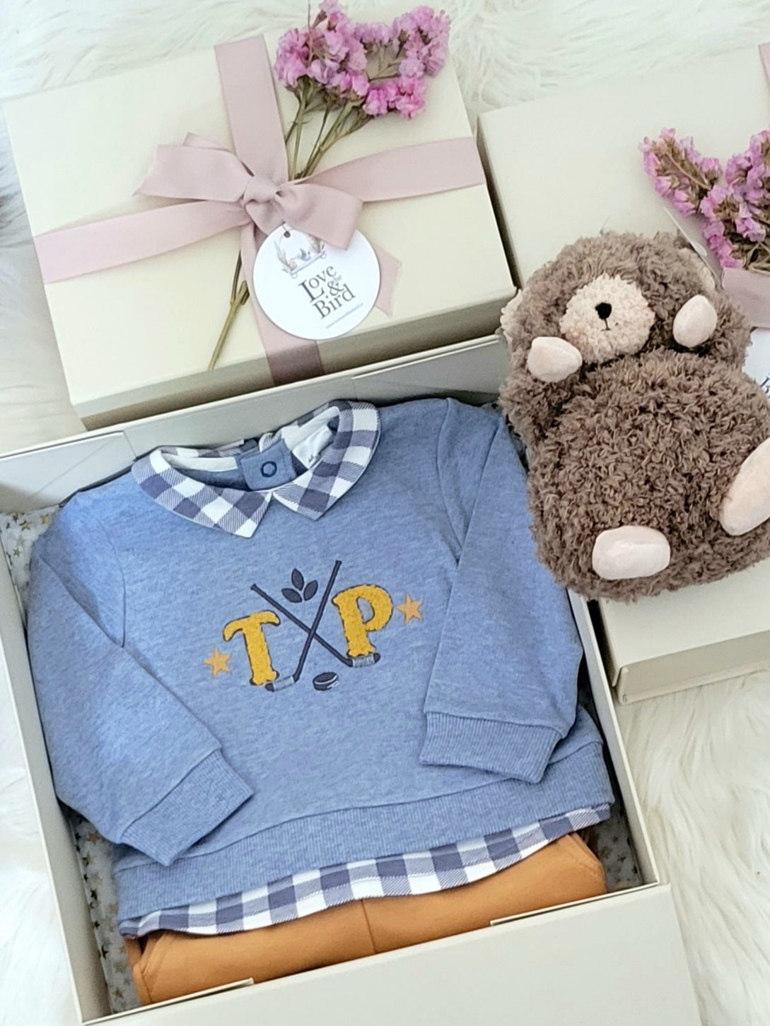 Outfit and Teddy Baby Boy gift box