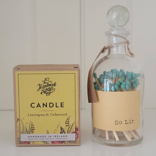 Candle and Match Glass Jar Bundle Special Offer