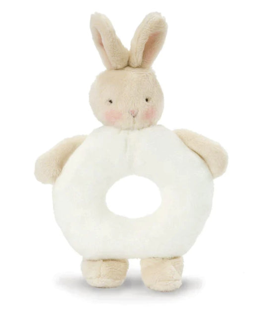 Soft Toy Bunny Teething ring from Bunnies by the Bay, a perfect soft toy gift for a baby