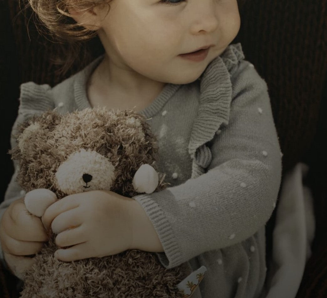 Wee Cubby Teddy Bear from Bunnies by the Bay, a perfect soft toy gift for babies and toddler